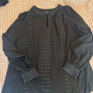 Alberto Malaki Elegant Black Studded Women's Top